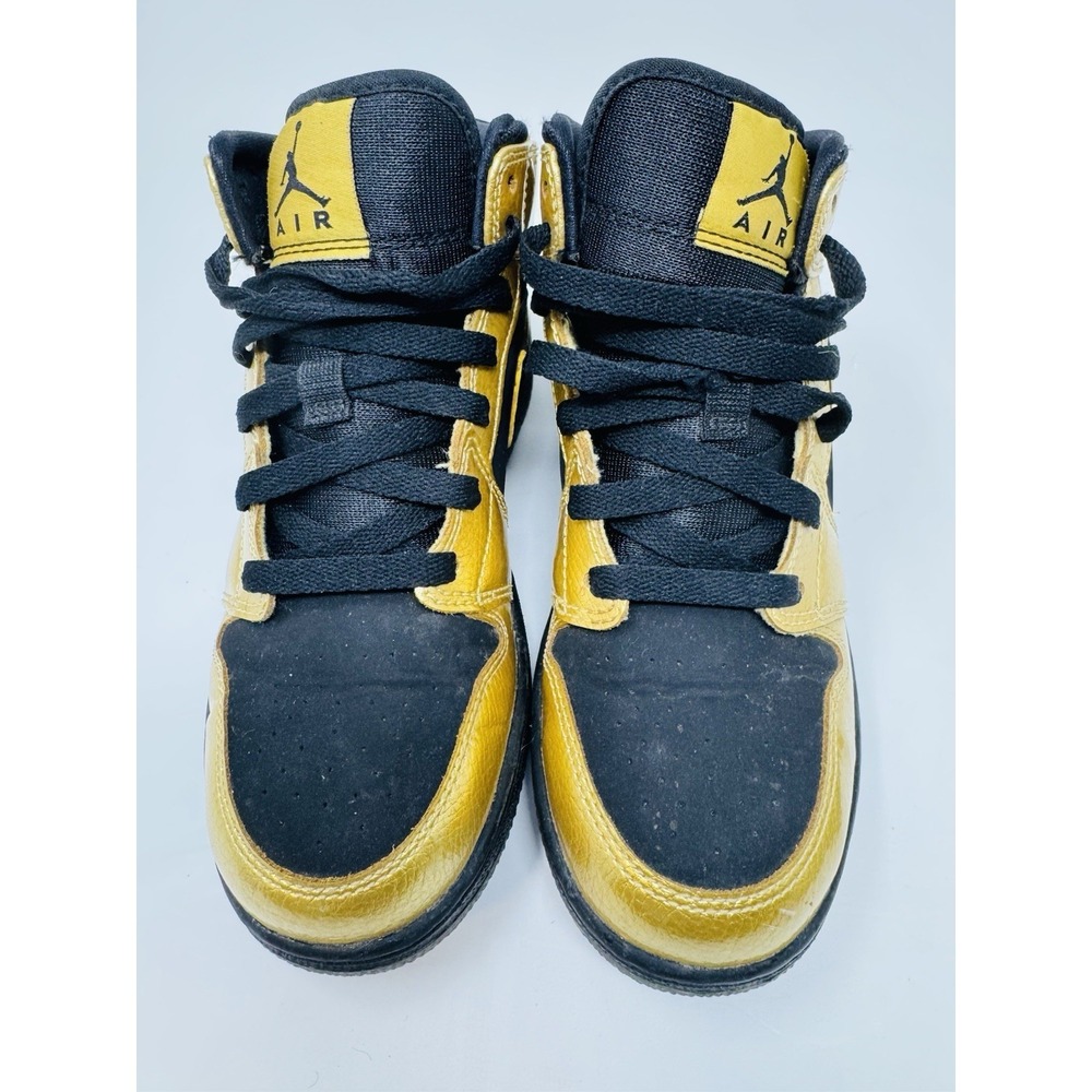 Nike Air Jordan 1 Mid Yellow Black 4.5Y GS‎ Youth Sneakers